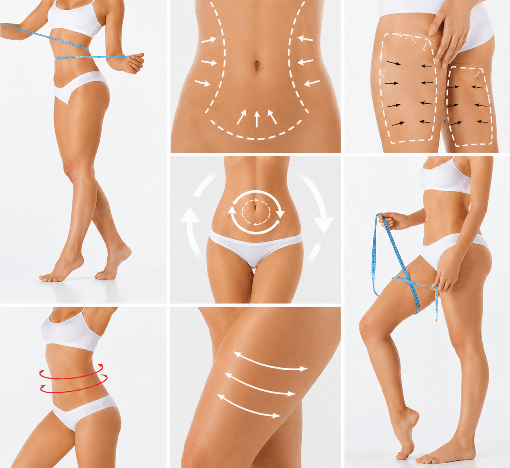 HIFU body contouring treatment areas